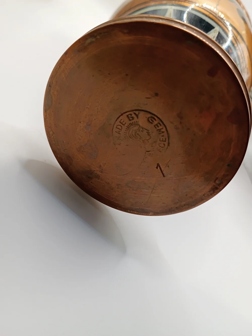 Vintage Hand Painted Greek Copper Vase Set